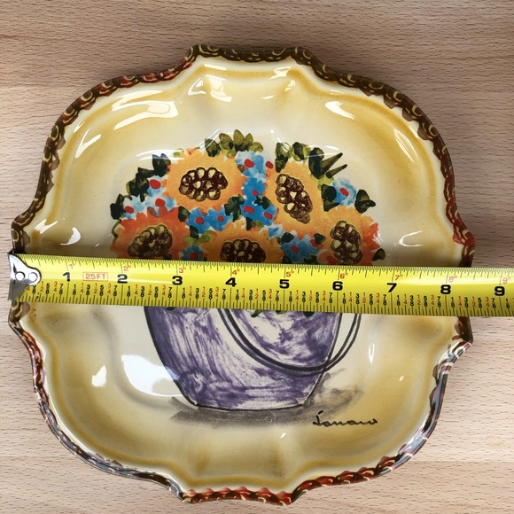 Vintage Italica Ars Italy Pottery Signed Lazzaro Serving Plate/ Vanity Accents - Picture 12 of 12